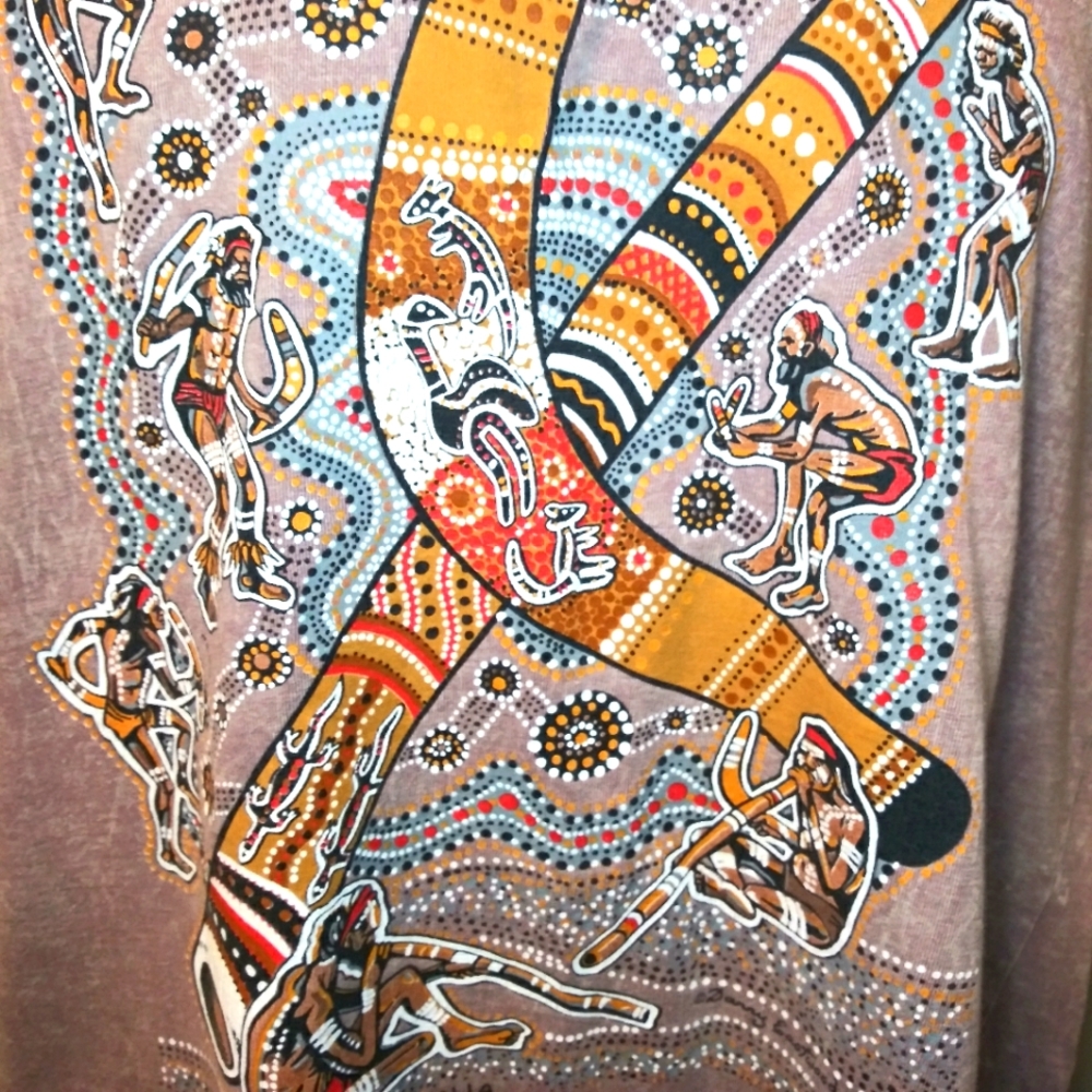 Vintage Danny Eastwood Aboriginal Art Australia "The Corroboree" Gooses T-Shirt - Picture 4 of 11